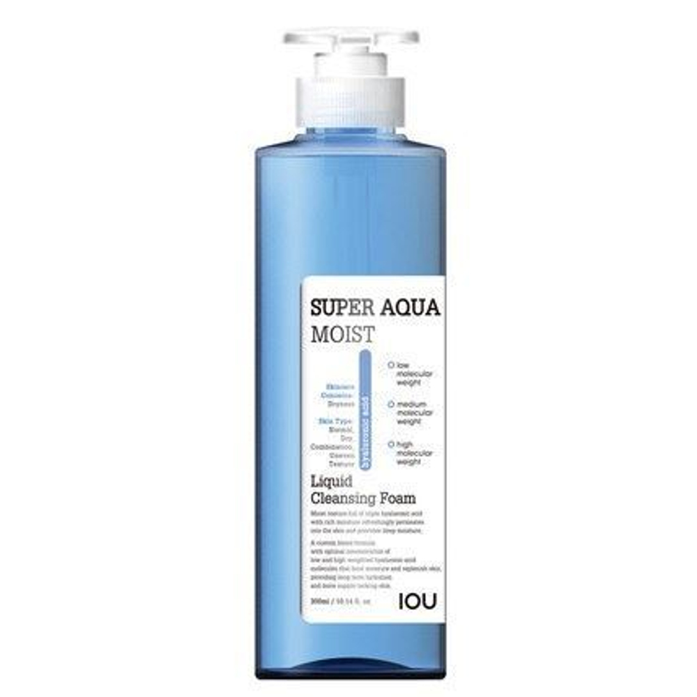 Пенка для умывания увлажняющая IOU Super Aqua Moist Liquid Cleansing Foam 500 мл
