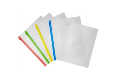 Папка на молнии А-5 LAMARK Zip 150 мк прозрачная, ассорти PE0418