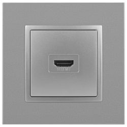 14-3114-03 ЭРА Розетка HDMI, IP20, Эра Elegance, алюминий | Elegance Алюминий
