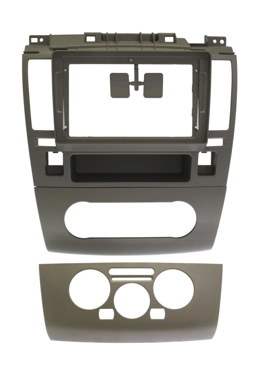 Комплект рамки с разъёмами 9" Nissan Tiida 2004-2013 л.руль/кондей или климат с прямоугольным экраном(графит) - Car-Smart 1148CN