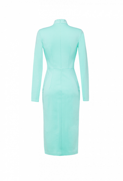 Трикотажное платье приталенного силуэта мятное 09-05-22 SS