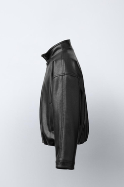 ZARA КУРТКА ИЗ ИСКУССТВЕННОЙ КОЖИ, ЧЕРНЫЙ