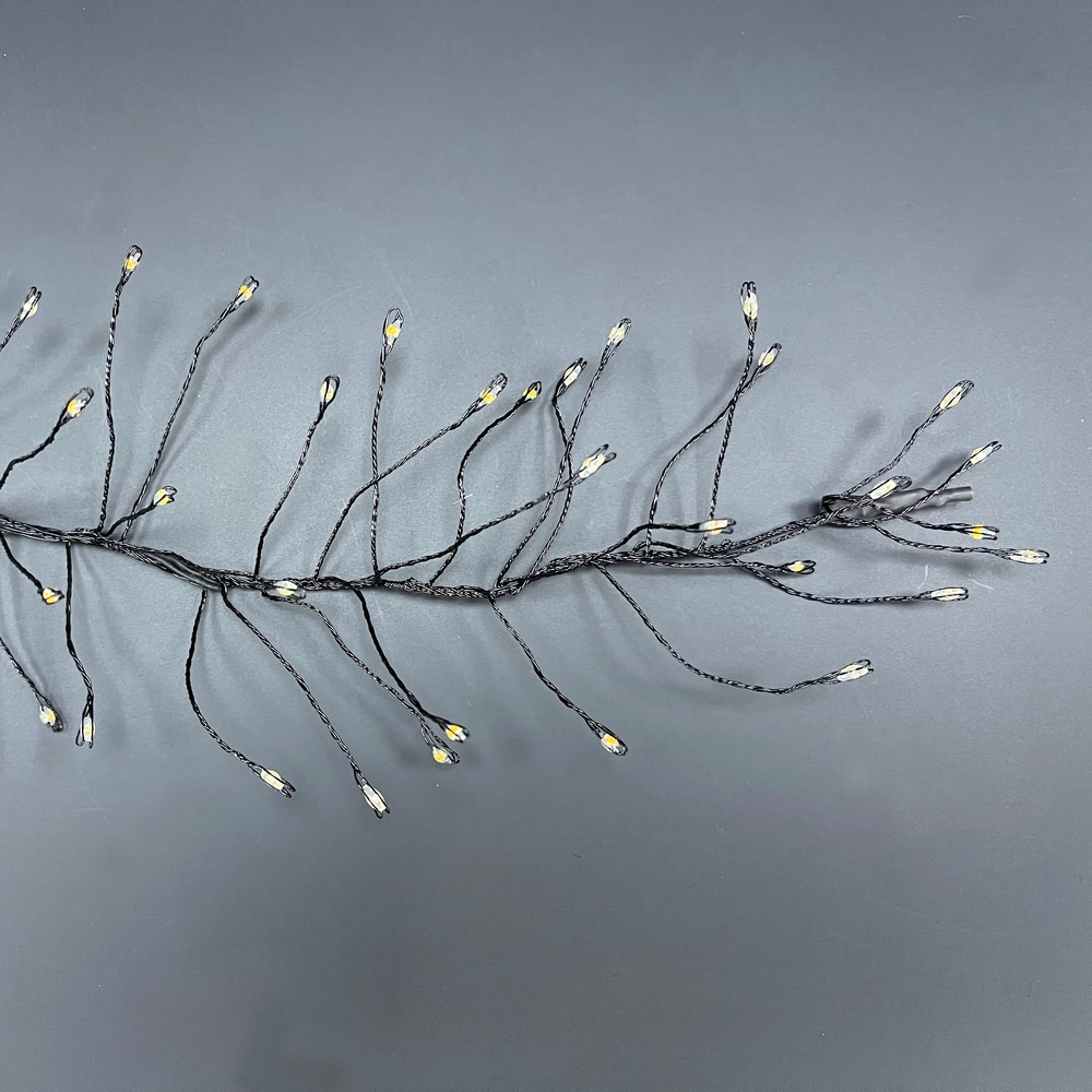 Гирлянда Кластер на черном проводе теплый белый свет 300см 480 ламп 8 функций Luca Lighting