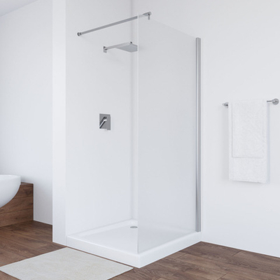 Неподвижная перегородка Vegas Glass EAF TUR NOVO профиль хром глянцевый, стекло сатин