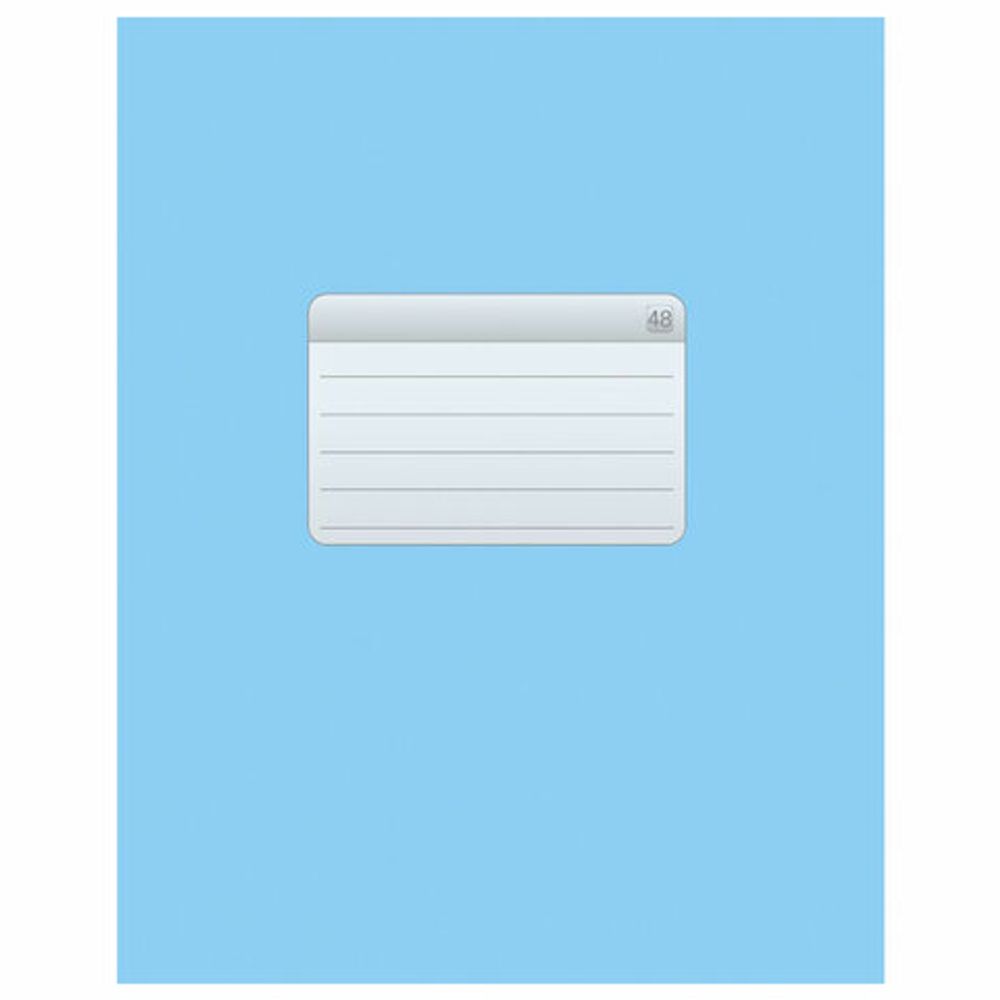 Тетрадь А5, 48 л., HATBER-ECO скоба, офсет №2 ЭКОНОМ, клетка, обложка мелованная бумага, "Голубая", 48Т5D1, 48Т5D1_27730, 8шт