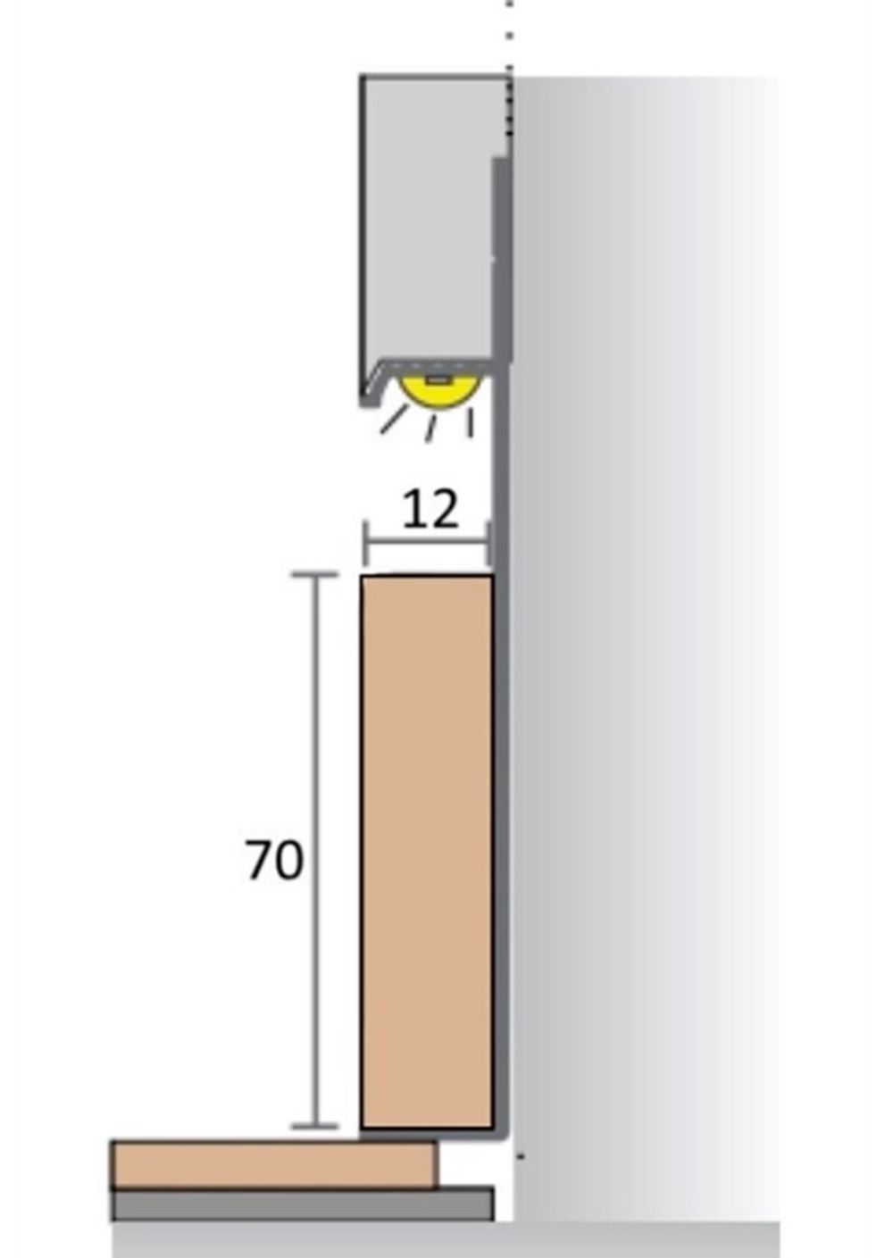 Вставка в плинтус Pro Design грунт под покраску, 2700x70 мм