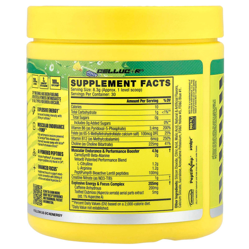 C4 / Cellucor, C4® Original, предтренировочный комплекс, со вкусом зеленого яблока, 249 г (8,8 унции)