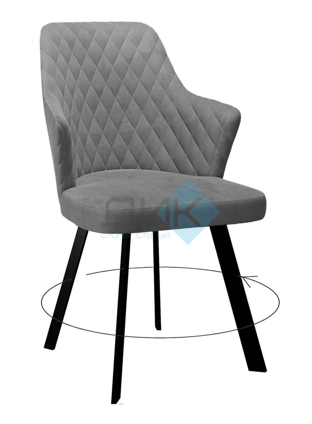 Стул DikLine 245 поворотный опоры чёрные