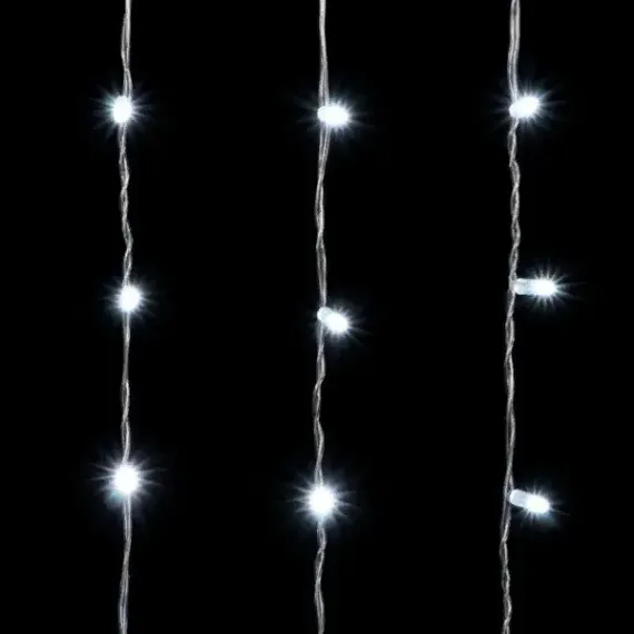 Светодиодный занавес с колпачком 1*6 м., 600 белых LED ламп, прозрачный провод ПВХ, IP65, LTC (PCL601CAP-10-2W)