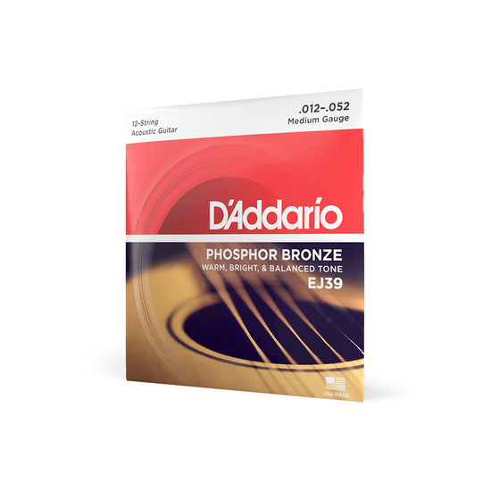 Струны для 12 струнной акустической гитары D'ADDARIO EJ39