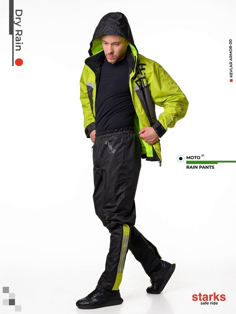 STARKS Dry Rain DR219 Pants Man Grey/Green