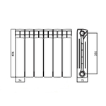 Радиатор биметаллический AZARIO BM350/80 8 секций, белый (BM350/80/8)