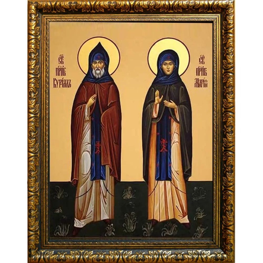 Кирилл и Мария Радонежские Преподобные. Икона на холсте.