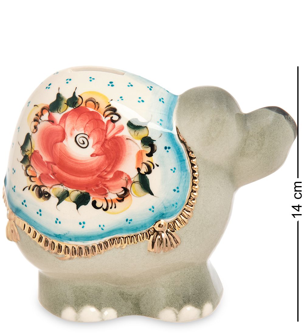 ГЛ- 666/2 Фигурка «Слон» цв. Золото (Гжельский фарфор)