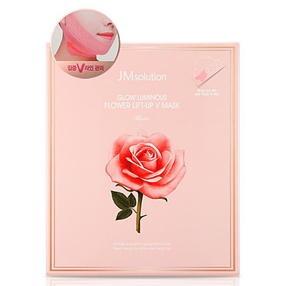 JMsolution Маска для зоны подбородка с розой - Glow luminous flower lift-Up V mask rose, 25г