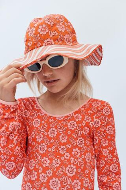 ZARA ШЛЯПА В ПОЛОСКУ С ЦВЕТОЧНЫМ ПРИНТОМ - LIMITED EDITION, С ПРИНТОМ