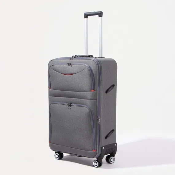 Чемодан большой 28&quot;, отдел на молнии, 2 наружных кармана, кодовый замок, цвет серый