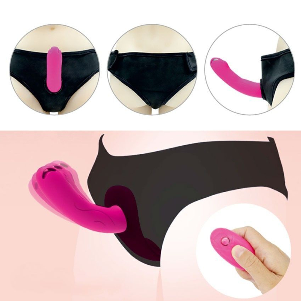 Розовый поясной вибратор с пультом ДУ (Цвет: розовый)