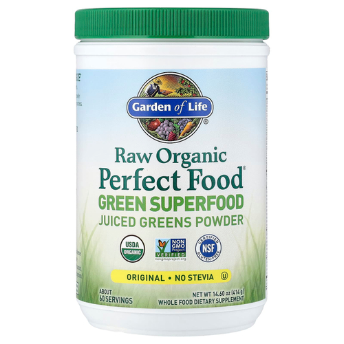 Garden of Life, Raw Organic Perfect Food, Green Superfood, порошок сочной зелени, классический вкус, 414 г (14,6 унции)