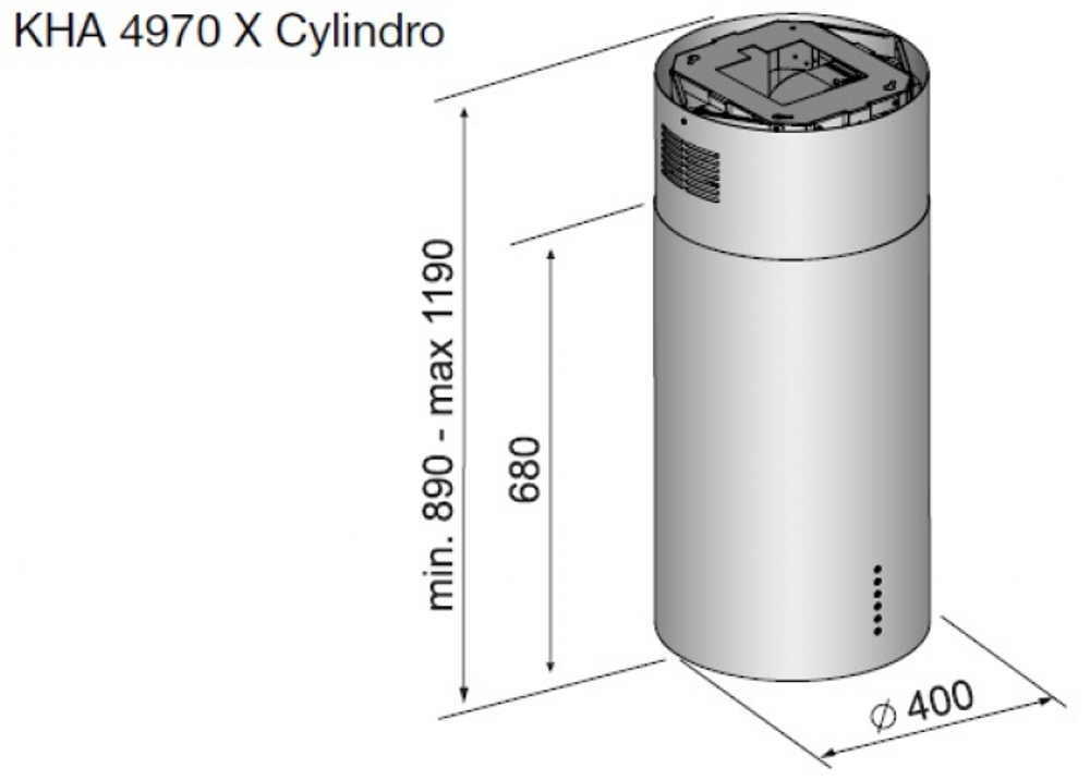 Островная вытяжка Korting KHA 4970 X Cylinder