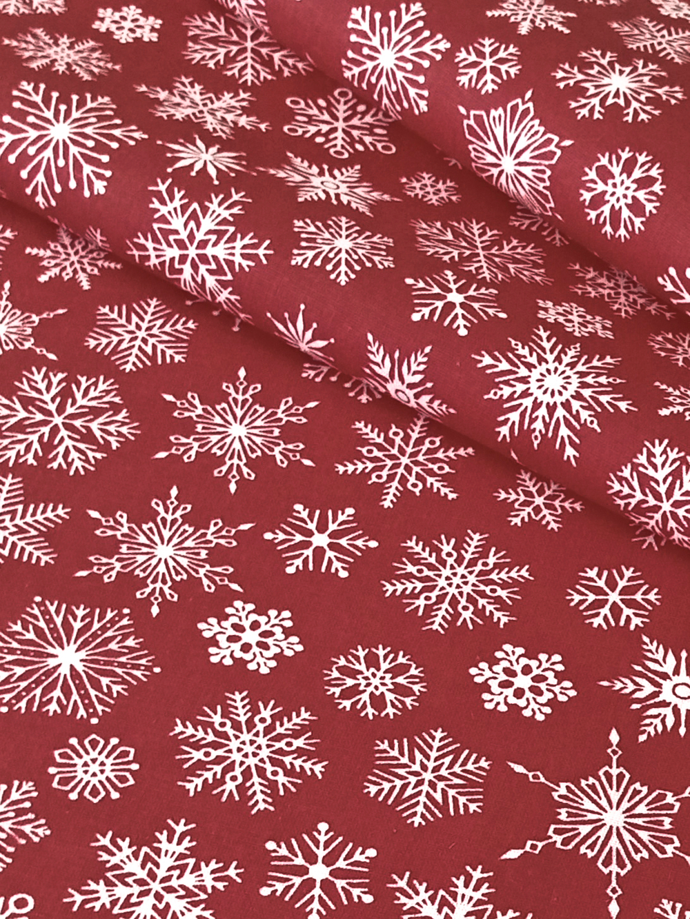 Ткань бязь плательная, рис. "Снежинки", ширина 150 см, арт. 612