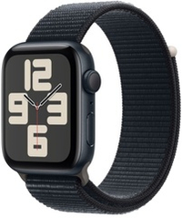 Часы Apple Watch SE (2023), спортивный ремешок черного цвета