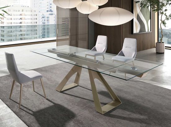 Раздвижной обеденный стол 1125/MC22052DT из закаленного стекла 160/200/240 x 90