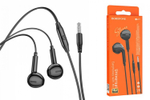 Гарнитура Borofone BM71, вкладыши, разъем Jack, кабель 1.2 м Black