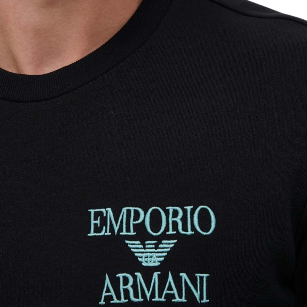 Мужской домашний костюм черный: толстовка и штаны Emporio Armani  111943_3F571 00020