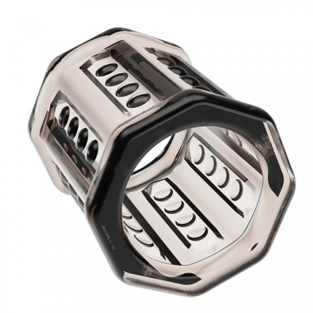 Насадка на пенис с ребристой поверхностью Pretty love серая