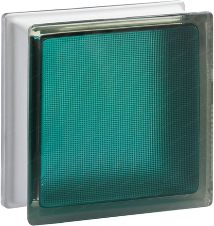 Стеклоблок Vitrablok Самба Морская Волна 19x19x8 - окрашенный внутри