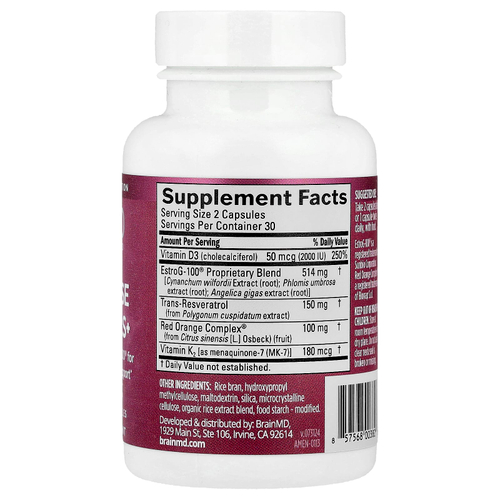 BrainMD, Menopause Essentials +, 60 вегетарианских капсул