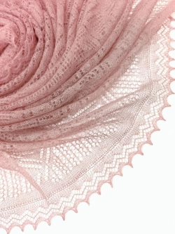 Оренбургский пуховый платок-паутинка А150-06 магнолия