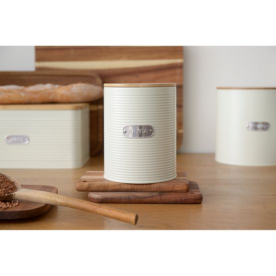 Банка для хранения крупы irmel, 2,5 л, молочная