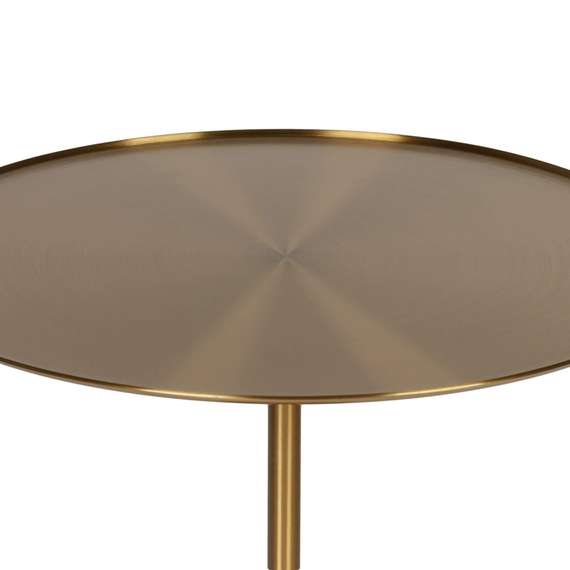 Кофейный столик Brasil 2, Ø45х61 см, черный мрамор, золотистая сталь