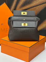 Женская сумка Hermes темно-коричневого цвета