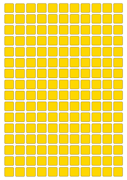 Виниловые наклейки для маркировки Policomprint М14, 10х10 мм. 176 шт.