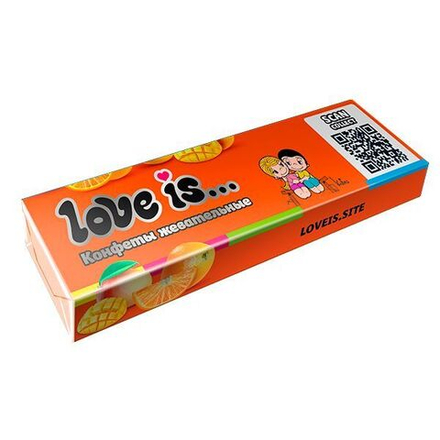Жевательная конфета "Love is.." 20гр. /уп.24 шт./, манго-апельсин
