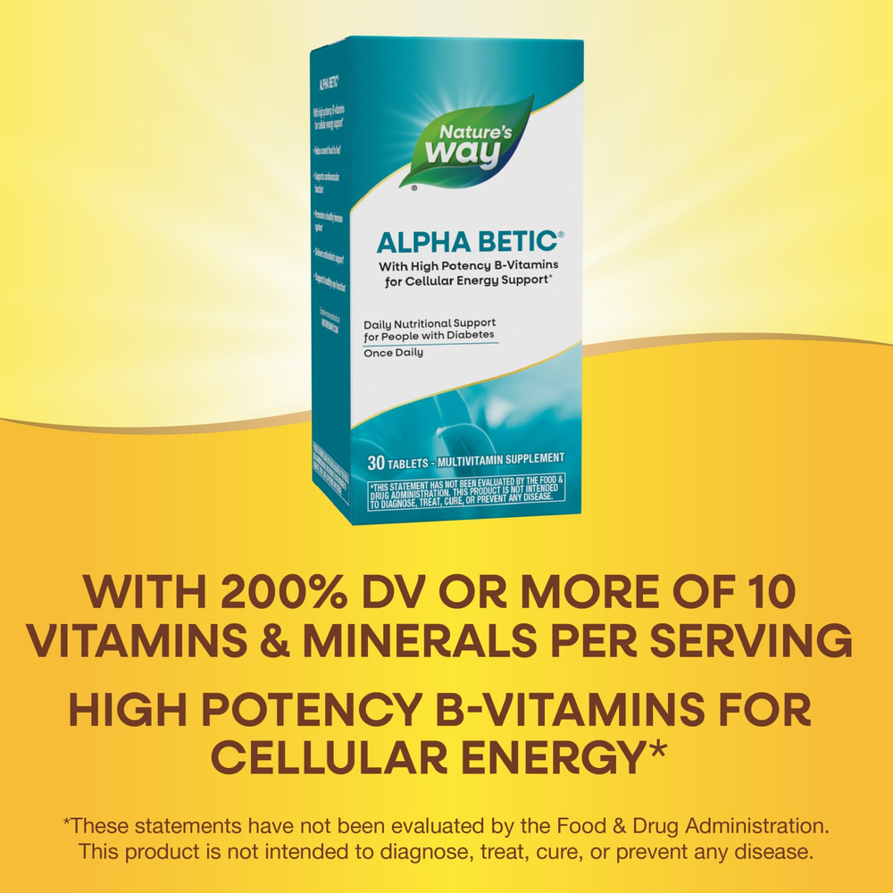 Nature's Way, Alpha Betic®, мультивитамины, 30 таблеток