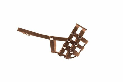 ДАРЭЛЕНД Намордник кожаный сетчатый №1 (кокер), коричневый