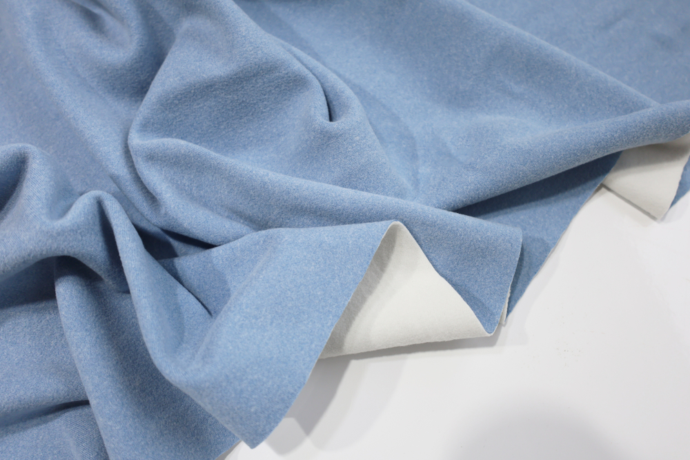 ГОЛУБОЙ - Кашемировое двухстороннее термополотно для термобелья (1379 Маша)