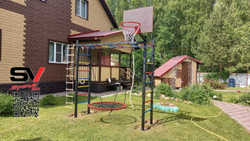 Монтаж уличной шведской стенки Sv Sport Рукоход (4 вертикальных столба)