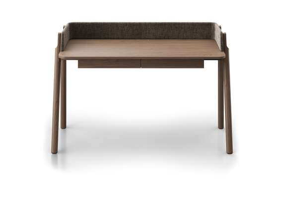 Стол письменный Basic 140*60 см (натуральный дуб, коричневый рогожка)