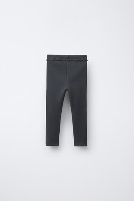 ZARA ЛЕГИНСЫ С КРУЖЕВОМ, ТЕМНЫЙ АНТРАЦИТ