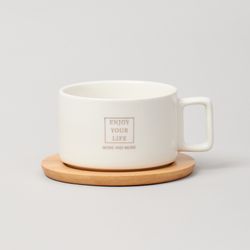 ЧАЙНАЯ ПАРА LEFARD WHITE 300 МЛ С БАМБУКОВЫМ БЛЮДЦЕМ