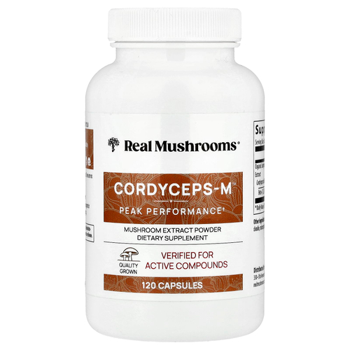 Real Mushrooms, Cordycep-M™, кордицепс, 120 капсул