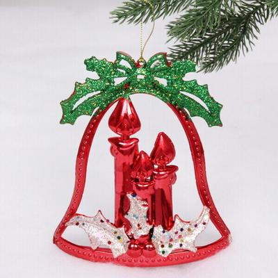 Украшение новогоднее «Колокольчик со свечами» 16,5*14,5 см, Красный