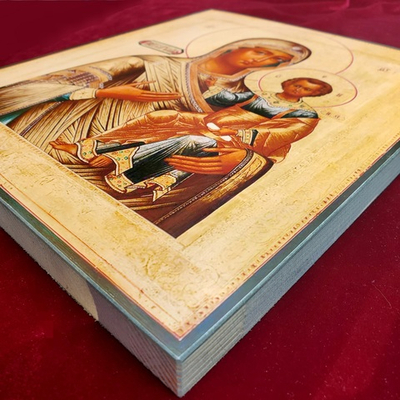 Смоленская Одигитрия икона Божией Матери деревянная на левкасе