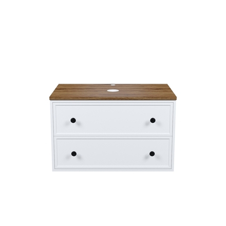 Тумба подвесная IDDIS Torr, со столешницей МДФ, макадамия орех, 80 см, белый матовый, TOR80WMi95K