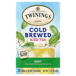 Twinings, холодный холодный чай, зеленый чай с мятой, несладкий, 20 порционных чайных пакетиков, 40 г (1,41 унции)